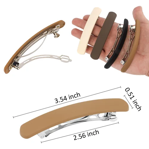 Miniatura 5 de ATODEN Pinzas para el cabello, 4 pasadores franceses mate neutros para cabello fino y fino, horquillas para el cabello y accesorios para mujeres