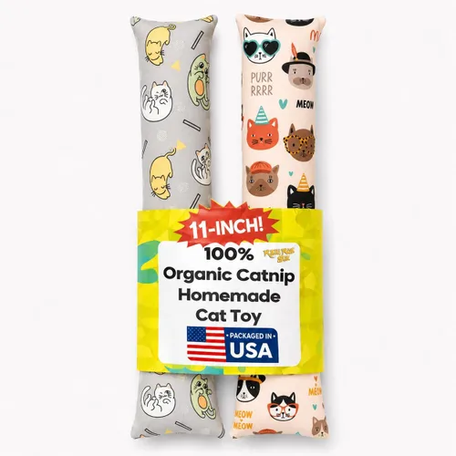 Miniatura 3 de Kitty Kick Stix Juego de 2 (11 pulgadas) – Juguete duradero para gatos – Pateador de hierba gatera para gatos y gatitos – Juguetes interactivos