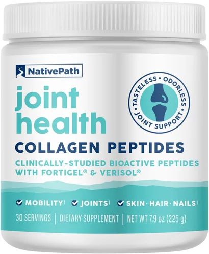 NativePath Fortigel & Verisol Joint Health - Péptidos de colágeno en polvo, tipo 1 y 3, alimentados con pasto, sin sabor, 30 porciones