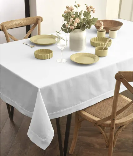 Miniatura 2 de Solino Home Dru – Camino de mesa de lino de algodón Zoe y Florence, manteles individuales y servilletas de cena 01: Blanco