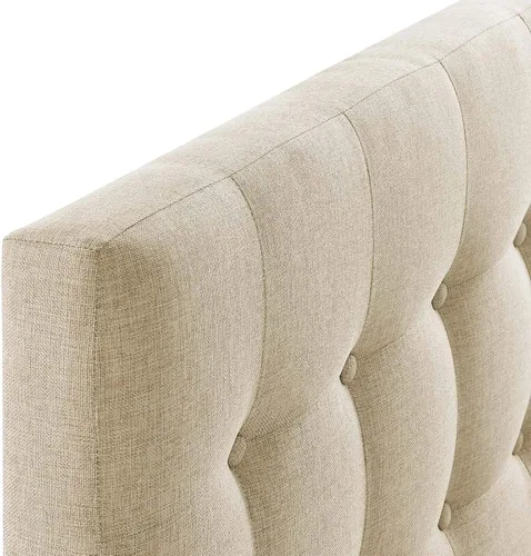 Miniatura 5 de Modway Emily - Cabecera individual tapizada con botones de tela de lino beige