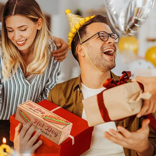 Miniatura 7 de Divertida caja de calcetines de hamburguesa de sushi, regalos de cumpleaños, San Valentín, Navidad, para hombres, mujeres, adolescentes y niños