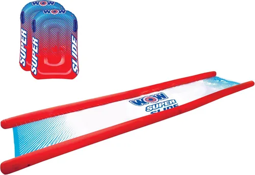 Wow Sports Super Slide - Tobogán gigante para patio trasero con aspersor, tobogán acuático extralargo de 25 x 6 pies