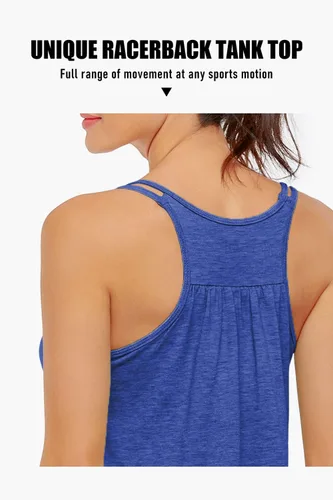 Miniatura 4 de NEWMEEN Blevonh - Camiseta deportiva sin mangas para mujer, cuello redondo, tirantes delgados, espalda cruzada