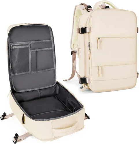 Miniatura 51 de coowoz Mochila grande de viaje para mujeres y hombres, mochila de transporte, mochila para senderismo impermeable, mochila deportiva para Rosa