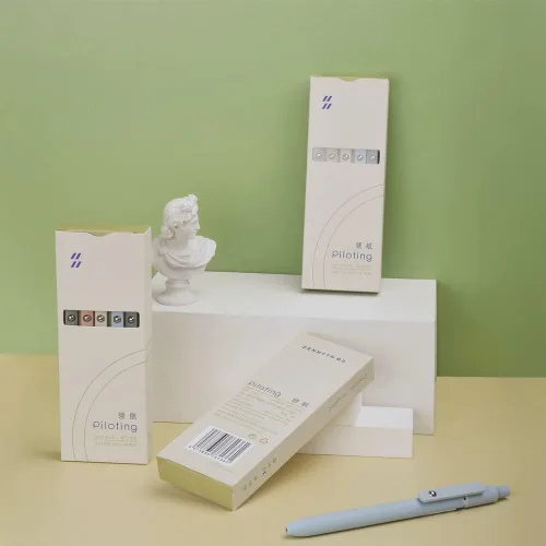 Miniatura 8 de VICO Bolígrafos de gel, 5 bolígrafos de tinta negra de secado rápido de 0.020 in, bolígrafos de escritura suave, estéticos lindos suministros Morandi
