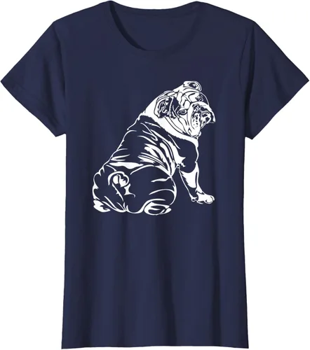 Miniatura 31 de Gracioso Bulldog Inglés playera perro Hund playera regalo, Azul (Heather blue)