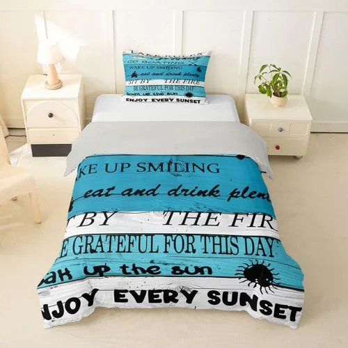 Miniatura 23 de Erosebridal Funda de edredón de ancla náutica, juego de ropa de cama con brújula oceánica, tamaño individual para niños, adolescentes, adultos