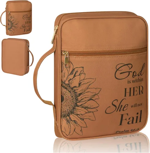 Miniatura 19 de GUEER Funda para Biblia para hombres, Portabiblia, Funda para Biblia Bolsa Organizadora de Transporte, con Cremallera y Bolsillos para Biblia