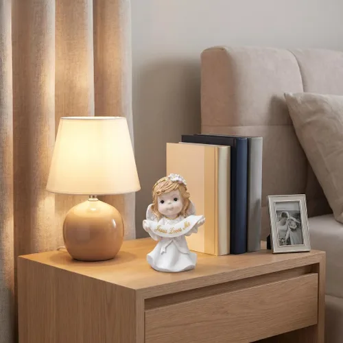 Miniatura 3 de Comfy Hour Figura de ángel de niña orante de 5 pulgadas, Jesús me ama, regalo religioso para niños y niños pequeños, decoración de guardería