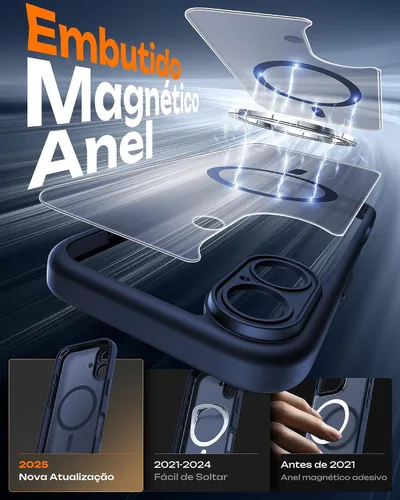 Miniatura 533 de TOCOL Funda para iPhone 11, compatible con Magsafe, protección completa de cámara, imanes integrados, protección contra caídas, funda translúcida