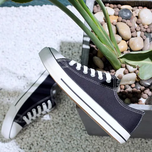 Miniatura 3 de Adokoo - Tenis informales de lona para mujer caña baja con cordones cómodos para caminar