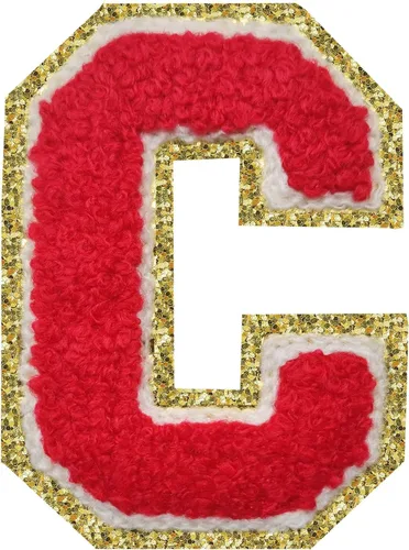 Miniatura 79 de Parches de letras termo-adhesivas de felpilla para chaquetas, parches de letras universitarias con brillantina para planchar en la letra azul A