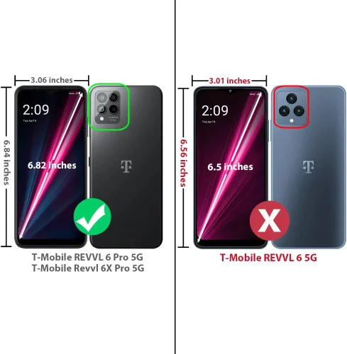 Miniatura 2 de TJS Compatible con T-Mobile Revvl 6X Pro 5G y Revvl 6 Pro 5G - Funda resistente de doble capa a prueba de golpes (compatible con montaje magnético)