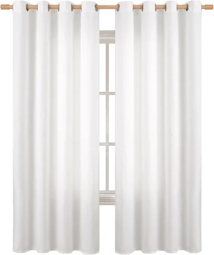 Miniatura 131 de BGment Cortinas de Lino Beige de 63 Pulgadas de Largo 2 Paneles - Tratamientos para Ventanas con Textura de Arpillera Filtrantes de Luz Cortinas