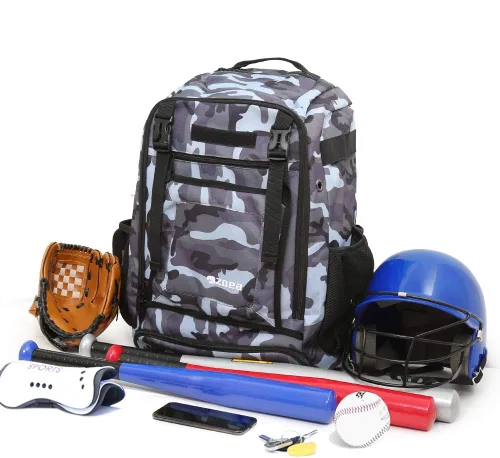 Miniatura 2 de ZOEA - Mochila para bate de béisbol para niños y equipo de softbol y herramientas para jóvenes y adultos, gran capacidad para 4 bates, casco