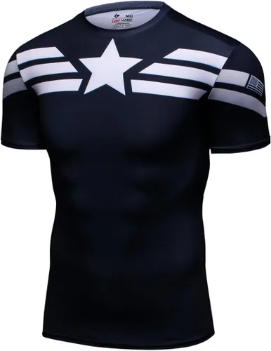 Miniatura 2 de Red Plume Camiseta deportiva de compresión para hombre, serie Super-Hero