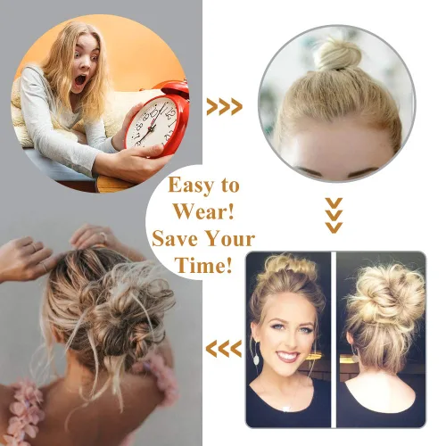 Miniatura 5 de Lativ - Extensiones de cabello con moño desordenado y peinado alborotado, scrunchies con banda elástica de goma, accesorios de cabello desordenado