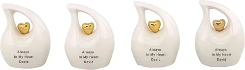 Miniatura 10 de Urna de recuerdo personalizada para cenizas humanas – Urna conmemorativa de diseño de corazón, pequeña urna de cremación, urna funeraria