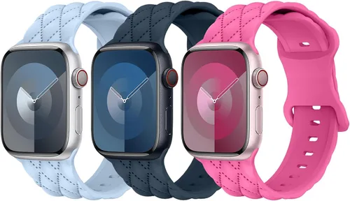 Miniatura 7 de Correa de silicona para Apple Watch para mujer de 1.575 in 1.496 in 1.614 in 1.732 in 1.811 in 1.772 in 1.654 in, correa deportiva de repuesto