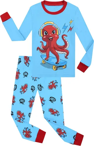 Miniatura 2 de Benaive Pijama para niños, pijama de algodón para niño, conjunto de pantalones de 4 piezas para niños