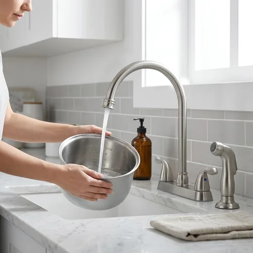 Miniatura 9 de Grifo de Cocina SHACO con Rociador Lateral, Grifo de Fregadero de Acero Inoxidable de 2 Asas con Línea de Suministro de Agua, Grifo de Cocina