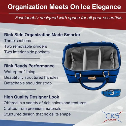 Miniatura 61 de CRS Cross Rink Side Tote. Ice Skating Accessory Bag-Figure Skating, Roller, Inline Skaters, Dance, Cheer.Organizes Guards Water Bottle Phone
