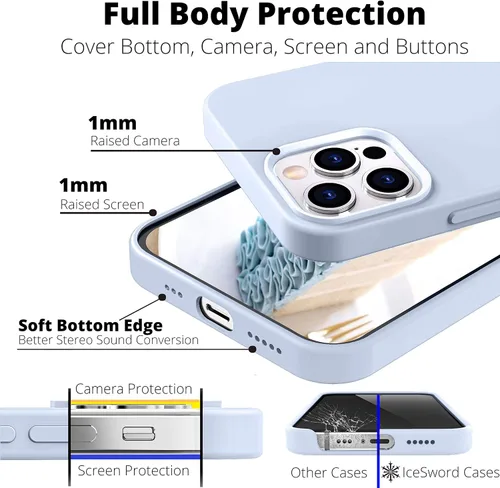 Miniatura 4 de IceSword Funda compatible con iPhone 13 Mini, color morado clavo, fundas de silicona para teléfono, ultra delgada, protección a prueba de golpes