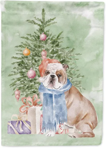 Caroline's Treasures CK8213GF Bulldog Inglés #2 Regalos de Navidad y árbol de jardín Bandera de buzón Bandera decorativa para patio exterior, patio,