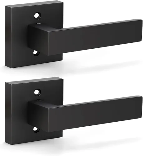 Miniatura 17 de KNOBWELL Paquete de 6 manijas de puerta falsas de color negro mate para puerta interior de armario, pasillo interior, manijas de puerta cuadradas