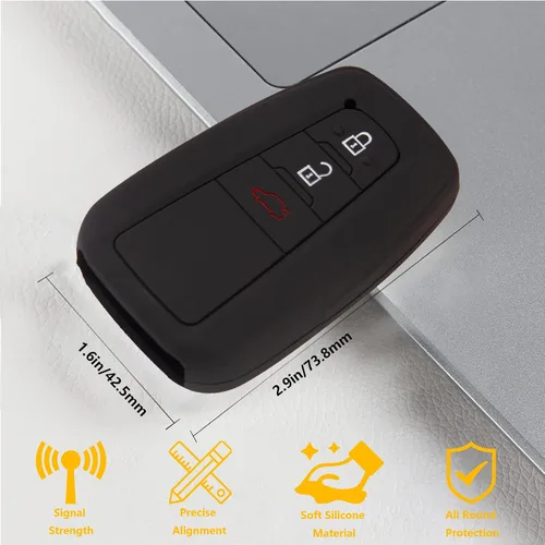 Miniatura 4 de Funda BE para llavero Toyota, IZOA de silicona con llavero compatible con Toyota Corolla Levin Camry Prado CHR Levin RAV4 IZOA Avalon Prius