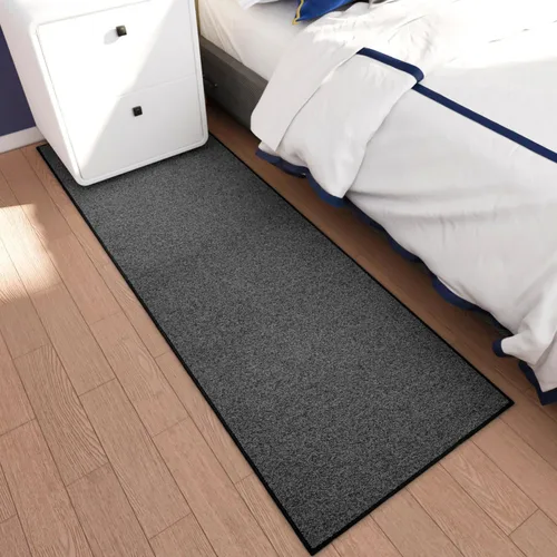 Miniatura 6 de AREDO Alfombra de pasillo con parte trasera de goma antideslizante, alfombra de piso suave lavable para cocina, pasillo, entrada interior, Negro