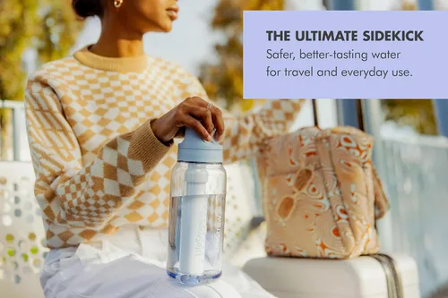Miniatura 3 de LifeStraw Serie Go – Botella de filtro de agua sin BPA para viajes y uso diario, elimina bacterias, parásitos y microplásticos, mejora el sabor, 1L
