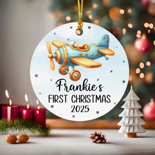 Miniatura 6 de Adorno de Navidad para bebé de avión, adorno personalizado para bebé niña niño Navidad 2026, regalo para papá recién nacido, mamá recién nacida