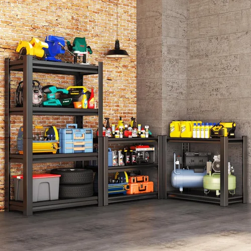 Miniatura 6 de Estantería industrial con almacenamiento ajustable, de acero resistente, para herramientas y equipos pesados, capacidad de 2000 lb