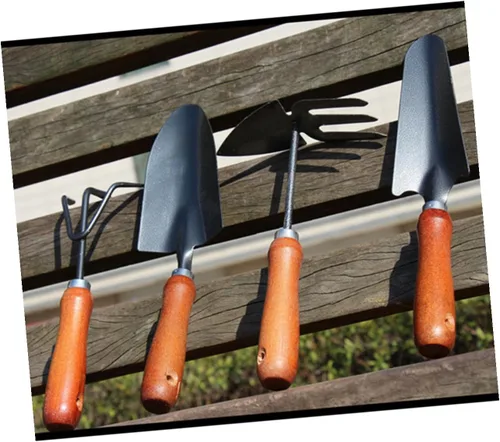 Miniatura 8 de NUOBESTY 4pcs Thickened Mini Iron Shovel Garden Tool Set with Handles Planting and Weeding Spade Kit for Seedling Transplanting and Cultivating
