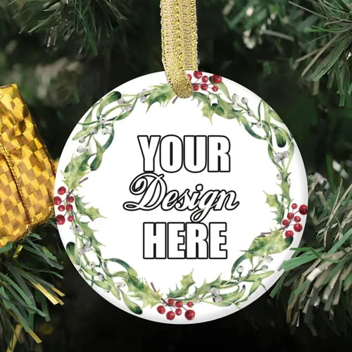 Miniatura 2 de Adornos de Navidad personalizados, colgante de cerámica personalizado con foto, texto/imagen, adorno colgante personalizado para parejas, niños