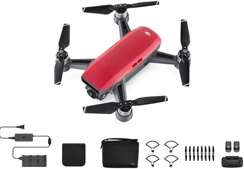 DJI Spark, Fly More Combo, rojo lava