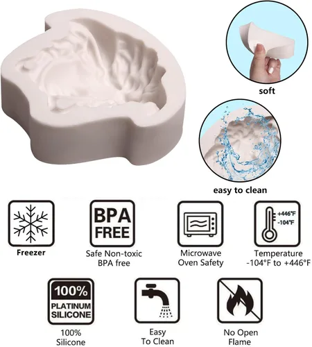 Miniatura 3 de Medusa - Molde de silicona para fondant, molde para hornear chocolate de diosa de mitología, molde de decoración de cabeza de dibujos animados