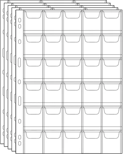 Miniatura 9 de Páginas de recolección de monedas, 5 hojas, 20 bolsillos, estándar de 9 agujeros, bolsillo para monedas, fundas de recolección para monedas Uncle 5