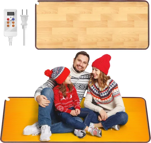 Miniatura 10 de Calentador térmico de PVC de 110 V para calentador de pies debajo del escritorio, 31.5 x 20 pulgadas, almohadilla térmica eléctrica de ahorro
