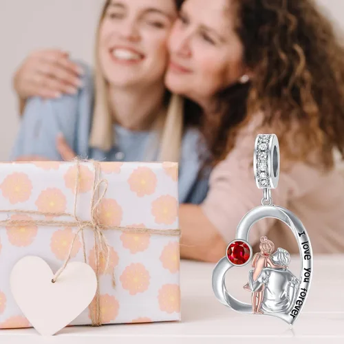 Miniatura 190 de PROESS Dije para padre, madre e hija, pulsera de plata de ley para pulseras, regalos de cumpleaños, día de San Valentín, para hija, madre, amante