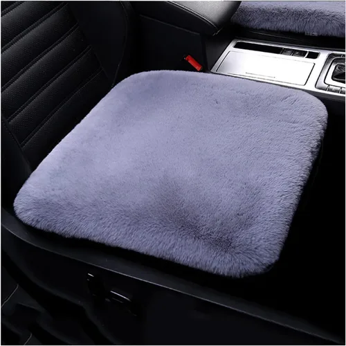 Miniatura 13 de LoveisLove Cojín de asiento de automóvil para asiento de conductor, almohadilla de asiento de felpa sintética, suave, cómoda, cálida, silla de Negro