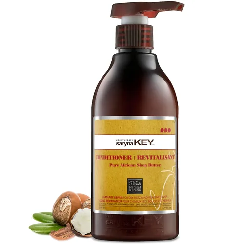 Saryna Key Acondicionador capilar con manteca de karité africana pura para cabello seco encrespado y dañado - Acondicionador hidratante e hidratante