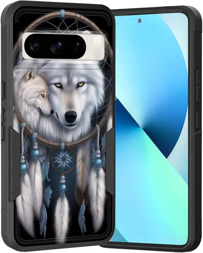 Miniatura 60 de Funda para Pixel 6A, Híbrida de Doble Capa de Servicio Pesado Resistente a Prueba de Golpes PC Duro + Funda Protectora de Silicona Suave para Google