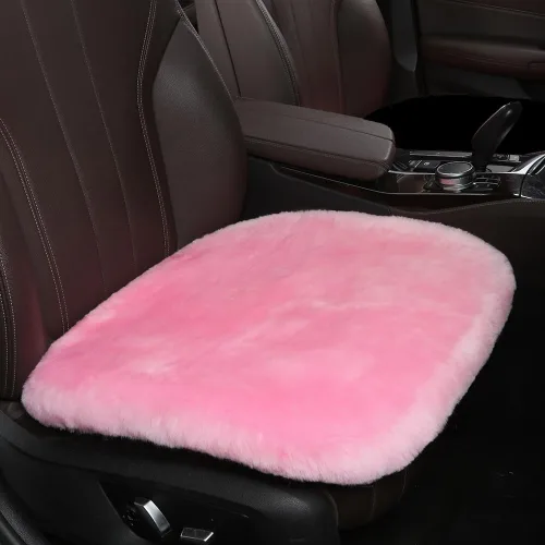 Miniatura 19 de LLB Fundas de asiento de asiento de automóvil de oveja genuina para automóviles, camiones, SUV, almohadilla protectora de asiento cómoda para Gris