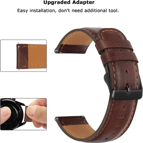 Miniatura 4 de Tasikar Bandas de Cuero Compatibles con Samsung Galaxy Watch 47mm 7/6/5/4 Banda/Watch 6 Classic 43mm 47mm/Watch 5 Pro Banda, Correa de Cuero Genuina