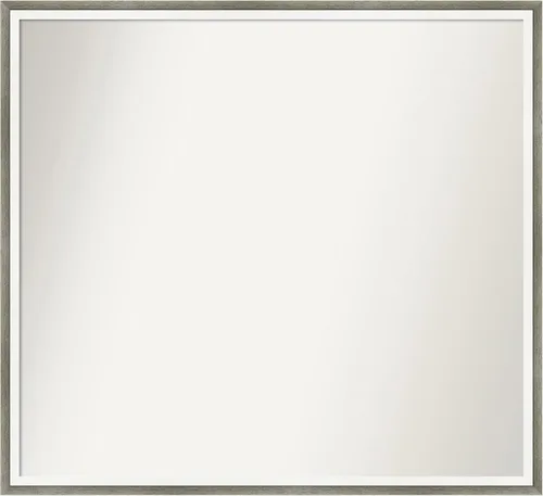 Miniatura 57 de Amanti Art Espejo de baño plateado para sobre el fregadero, 33 x 45 pulgadas, espejo de tocador rectangular blanco plateado y plateado, marco