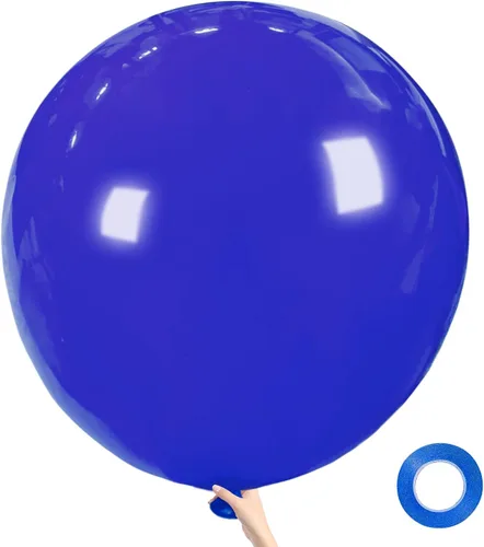 Miniatura 15 de Globos grandes de 36 pulgadas, 9 unidades, globos negros gigantes de látex, globos grandes para decoración de cumpleaños, bodas y fiestas. (Negro)