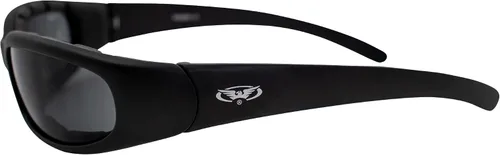 Miniatura 3 de Global Vision Chicago - Lentes de sol acolchados para motocicleta para hombres y mujeres, color negro con lentes ahumados, seguridad RX-ABLE